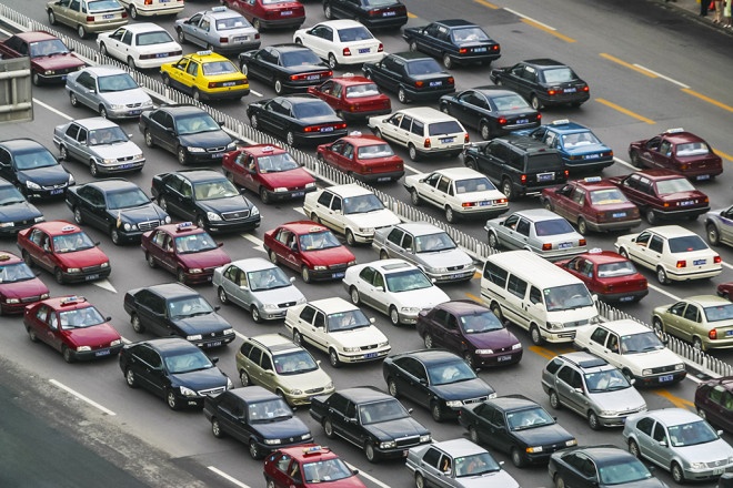 Traffic jam, Beijing, China